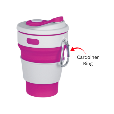 3(2) BSGIFTS BPA-Free Silicone 350ml Collapsible Cup with Carabiner - Copy
