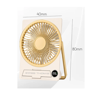 3(5) BSGIFTS ABS Portable Desk Table Slim Fan with Phone Holder