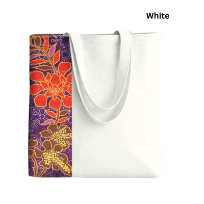 4 BSGIFTS 12Oz Canvas Vibrant floral-patterned Tote Bag