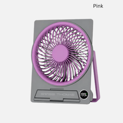 4(5) BSGIFTS ABS Portable Desk Table Slim Fan with Phone Holder