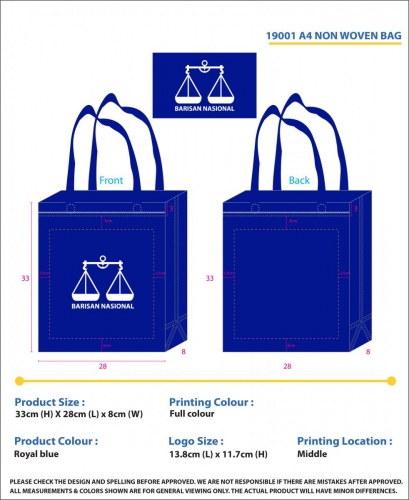 BN-19001-A4-NON-WOVEN-BAG